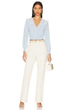 LoveShackFancy Peggy Cardigan Hydrangea Blue -LoveShackFancy Shop LESH WK110 V4