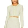 LoveShackFancy Twain Crop Cardigan Pistachio