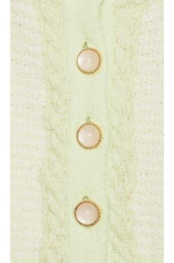 LoveShackFancy Twain Crop Cardigan Pistachio -LoveShackFancy Shop LESH WK114 V5