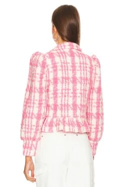LoveShackFancy Braelynn Crop Jacket Majestic Pink -LoveShackFancy Shop LESH WO10 V3