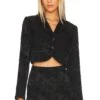 LoveShackFancy Zubin Crop Blazer Black -LoveShackFancy Shop LESH WO11 V1