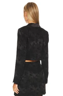LoveShackFancy Zubin Crop Blazer Black -LoveShackFancy Shop LESH WO11 V3