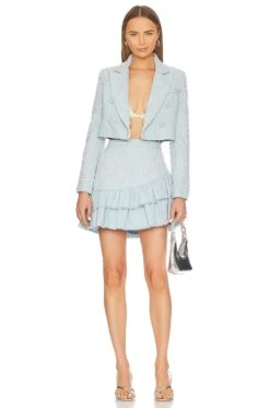 LoveShackFancy Carterio Crop Blazer Shimmering Dusk -LoveShackFancy Shop LESH WO15 V4