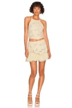 LoveShackFancy Eliza Skirt Lemon Sun -LoveShackFancy Shop LESH WQ230 V4
