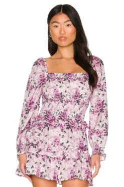 LoveShackFancy Russell Top Sandy Pink Shores