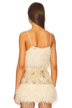 LoveShackFancy Dusty Crop Top Golden Fog -LoveShackFancy Shop LESH WS242 V3