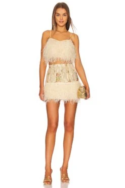 LoveShackFancy Dusty Crop Top Golden Fog -LoveShackFancy Shop LESH WS242 V4