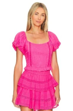 LoveShackFancy Breonna Top Watermelon Ice