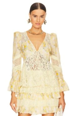 LoveShackFancy Priema Top Lemon Daydream