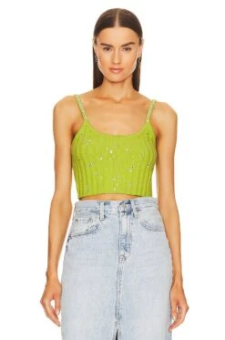 LoveShackFancy CAMISOLA CELMIRA Spring Leaf