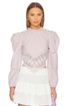 LoveShackFancy Hito Handkerchief Top Soft Iris