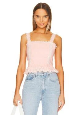 LoveShackFancy Skipper Bustier Bubble Bath Pink