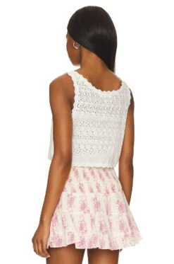 LoveShackFancy Luvita Crop Top True White 8 LoveShackFancy Luvita Crop Top True White -LoveShackFancy Shop LESH WS268 V3