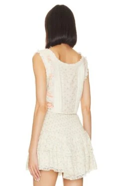 LoveShackFancy Corvelle Bustier Top Hazy Sun 8 LoveShackFancy Corvelle Bustier Top Hazy Sun -LoveShackFancy Shop LESH WS276 V3