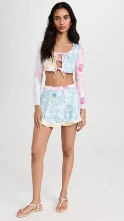 LoveShackFancy Fontina Ultra Crop Cardigan Rash Guard -LoveShackFancy Shop lshac311421f805 1679669270456 2 0. UX357 QL90
